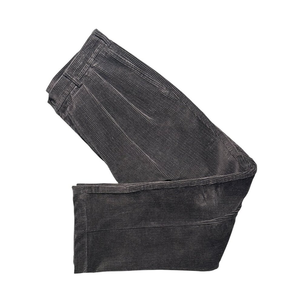 Vintage Jos. A. Bank Men’s 36W/29L Black Chunky Corduroy Cuffed Pleated Pants